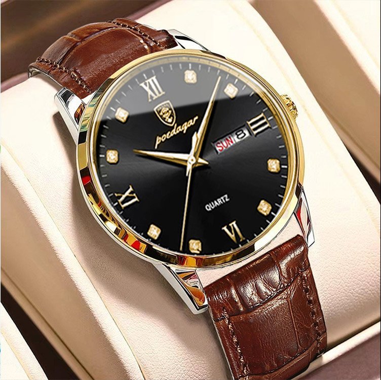 POEDAGAR Men Watch Fashion Casual Sport Leather Quartz Watches