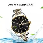POEDAGAR 836 Edelstahl Herrenuhr Edelstahl Business Quarzuhr Wasserdicht Leuchtend Wochendatum Herrenarmbanduhr - Bild 4