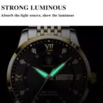 POEDAGAR 836 Edelstahl Herrenuhr Edelstahl Business Quarzuhr Wasserdicht Leuchtend Wochendatum Herrenarmbanduhr - Bild 5