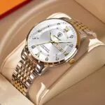 POEDAGAR 836 Edelstahl Herrenuhr Edelstahl Business Quarzuhr Wasserdicht Leuchtend Wochendatum Herrenarmbanduhr - Bild 7