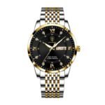 POEDAGAR 836 Stainless Stain Men Watch Stainless Stain Business Quartz Watches Waterproof Luminous Week Date Men‘s Wristwach