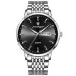 Poedagar 832 Luxury Classic Men Watch Business Stainless Steel Quartz Silver Men‘s Watches Casual Waterproof Luminous Wristwatch Auto Date Week