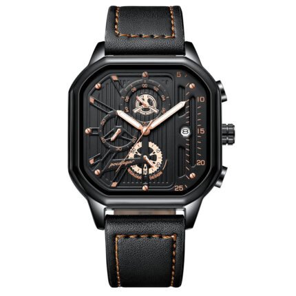 POEDAGAR 628 Leather Quartz Men Watch Fashion Casual Sport Leather Quartz Watches Waterproof Luminous Luxury Men‘s Wristwatch Reloj
