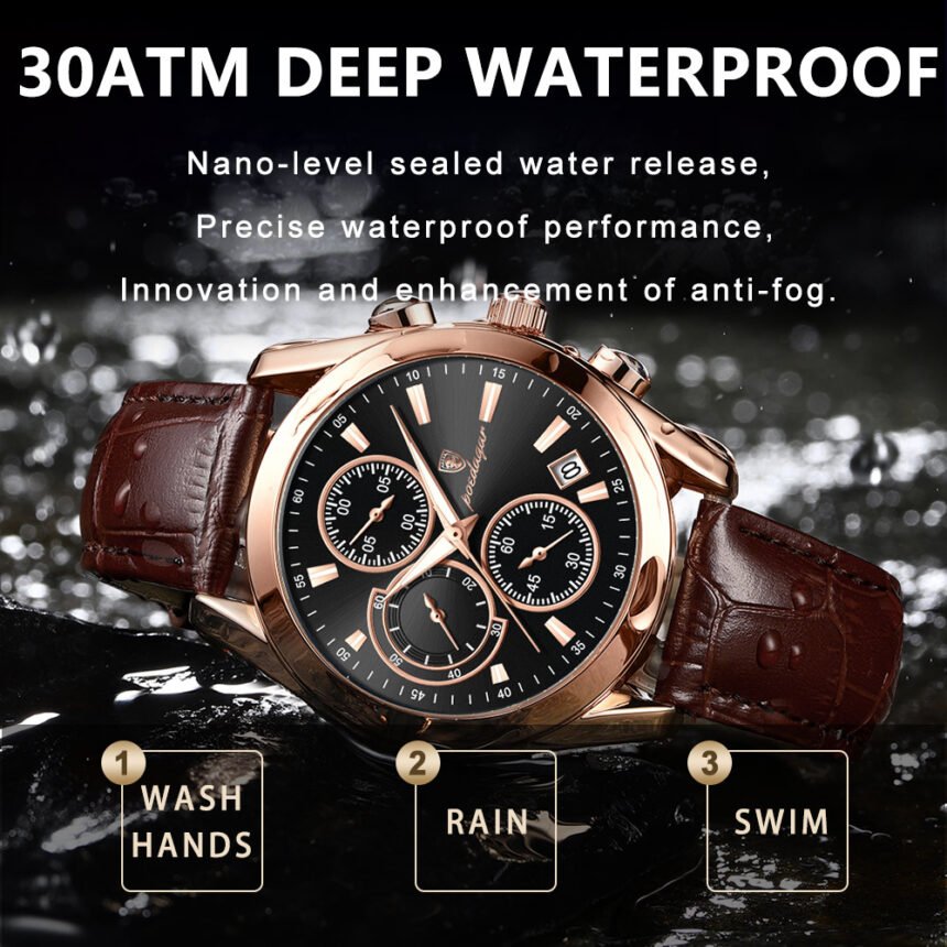 POEDAGAR Fashion Men Watch Sport Chronograph Date Wristwatch Waterproof ...