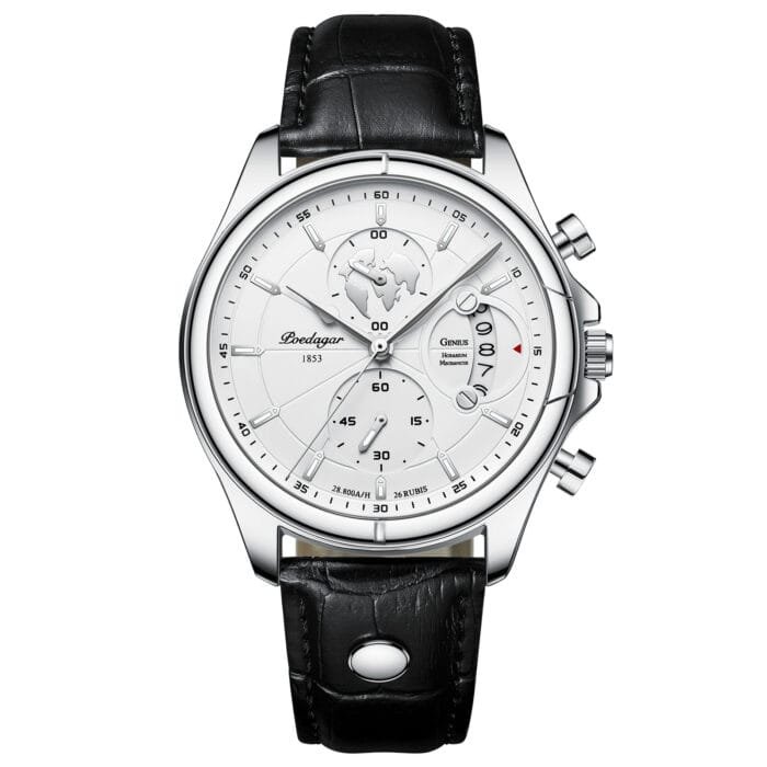 POEDAGAR 989 Leather Men Watch Fashion Casual Sport Leather Quartz Watches Waterproof Luminous Luxury Men‘s Wristwach - Image 1