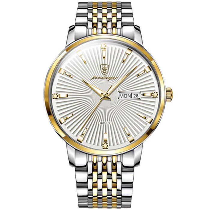 POEDAGAR 994 Fashion Luxury Men Watch Waterproof Luminous Date&Week Quartz Wristwatch - Image 1