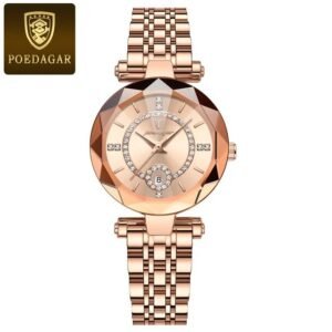 POEDAGAR 726 High Quality Ladies Watch Quartz Luxury Elegant Watches+box - Rose Gold Gold