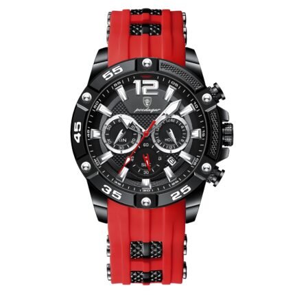 Poedagar 912 Men's Quartz Chronograph Watch - Silicone Strap, 30M Water Resistance with Luminous Hands for Sports & Casual Wear, Fashion Design & Stopwatch Function​