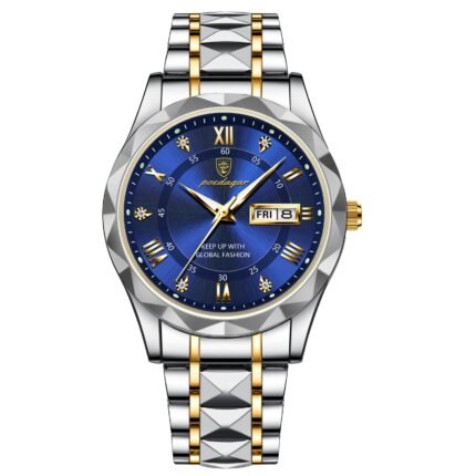 POEDAGAR 615 Luxury Business Man Wristwatch Waterproof Luminous Date Week Men Watch For Men Quartz Clock Stainless Steel Men's Watches Reloj