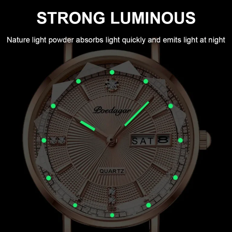 Poedagar 3013 Luxury Women Bracelet Quartz Watches For Women Casual Waterproof Luminous Mesh Stainless Steel Ladies Wristwatches High Quality - Image 4