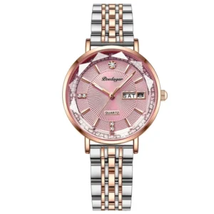 Poedagar 3013 Luxury Women Bracelet Quartz Watches For Women Casual Waterproof Luminous Mesh Stainless Steel Ladies Wristwatches High Quality - Rose Gold Pink Steel