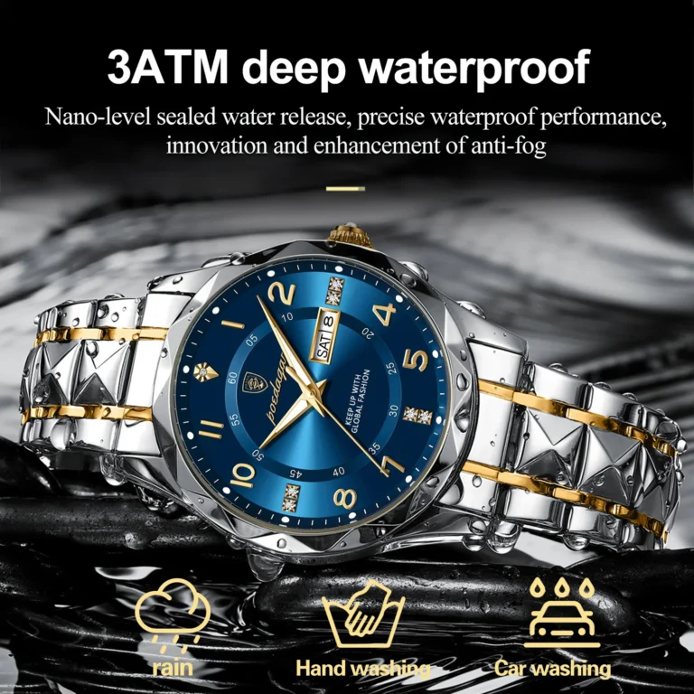 POEDAGAR 858 Luxury Man Wristwatch Waterproof Luminous Date Week Men Watch Sport Stainless Steel Quartz Men's Watches - Image 4