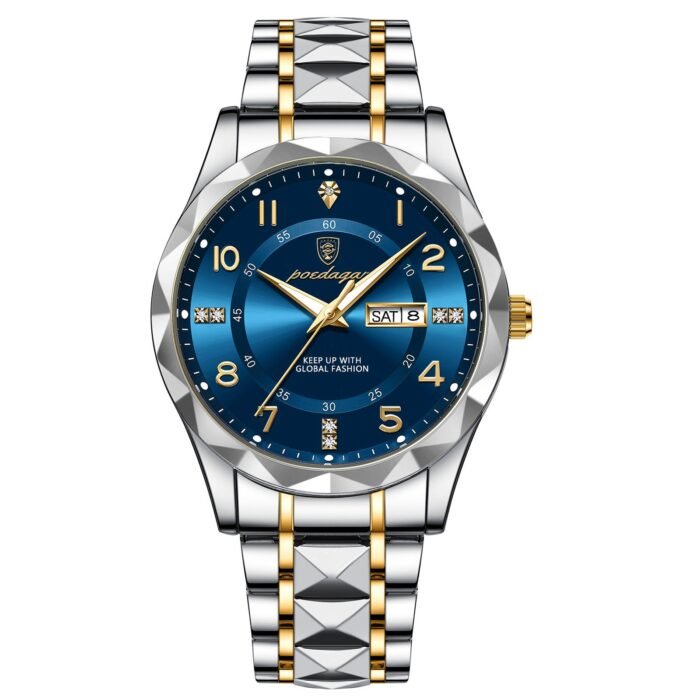 POEDAGAR 858 Luxury Man Wristwatch Waterproof Luminous Date Week Men Watch Sport Stainless Steel Quartz Men's Watches - Image 1