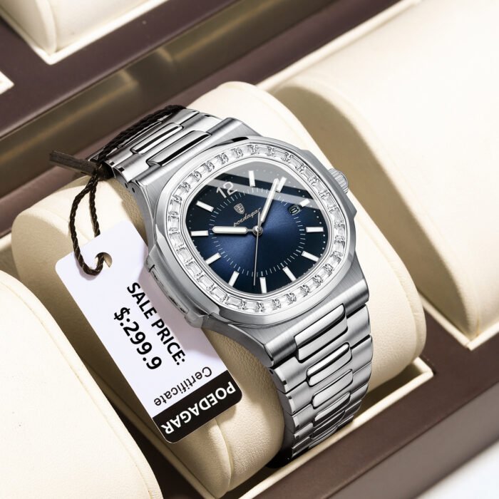POEDAGAR 918 Luxury Man Quartz Watch Square Watch For Men Waterproof Luminous Date Stainless Steel Men's Watches Sports Clock Homage Watch reloj - Image 2
