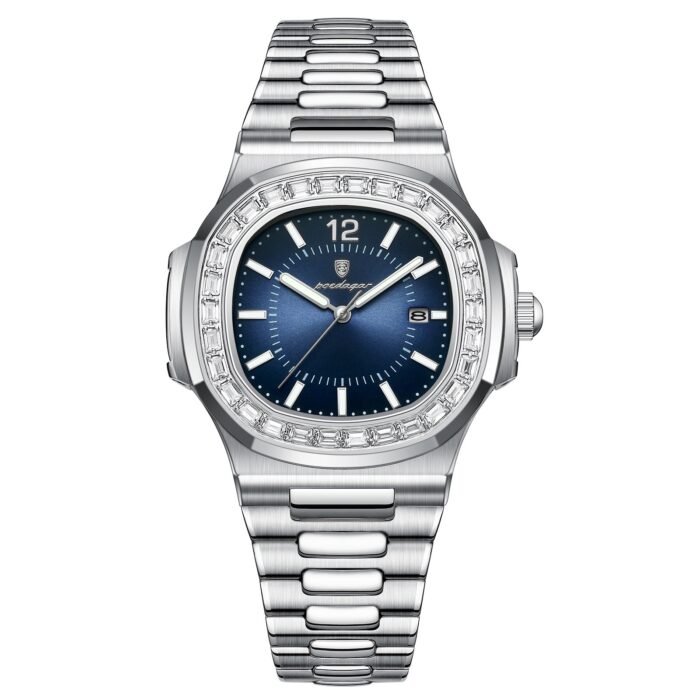 POEDAGAR 918 Luxury Man Quartz Watch Square Watch For Men Waterproof Luminous Date Stainless Steel Men's Watches Sports Clock Homage Watch reloj - Image 1