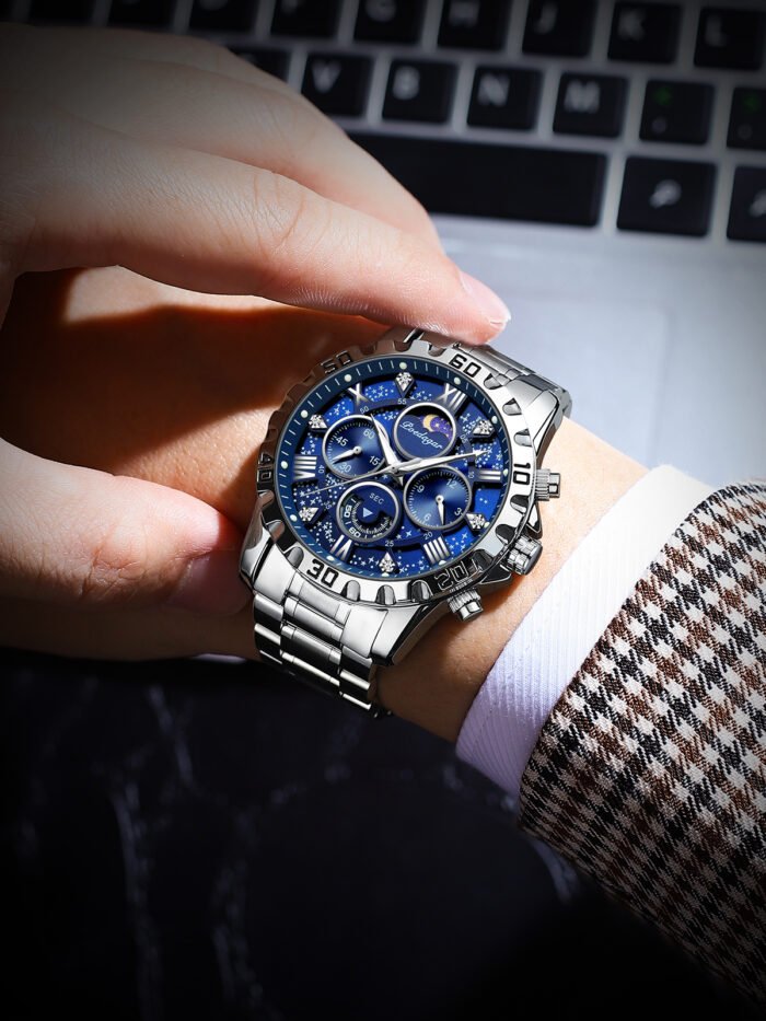 POEDAGAR 973 Luxury Watch for Man Quartz Sports Men Watch Waterproof Luminous Stainless Steel Chronograph Men's Watches Clock Reloj - Image 7
