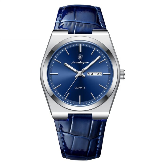 POEDAGAR 930 Luxury Watch for Men Leather Man Wristwatch Quartz Clock Waterproof Luminous Date Week Men's Watches Reloj+box - Image 1