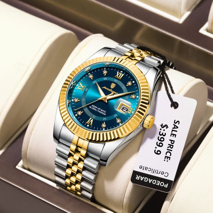 POEDAGAR 910 Luxury Men Watch For Man Waterproof Luminous Date Men Watch Quartz Stainless Steel Men's Watches Male Reloj+box - Image 2