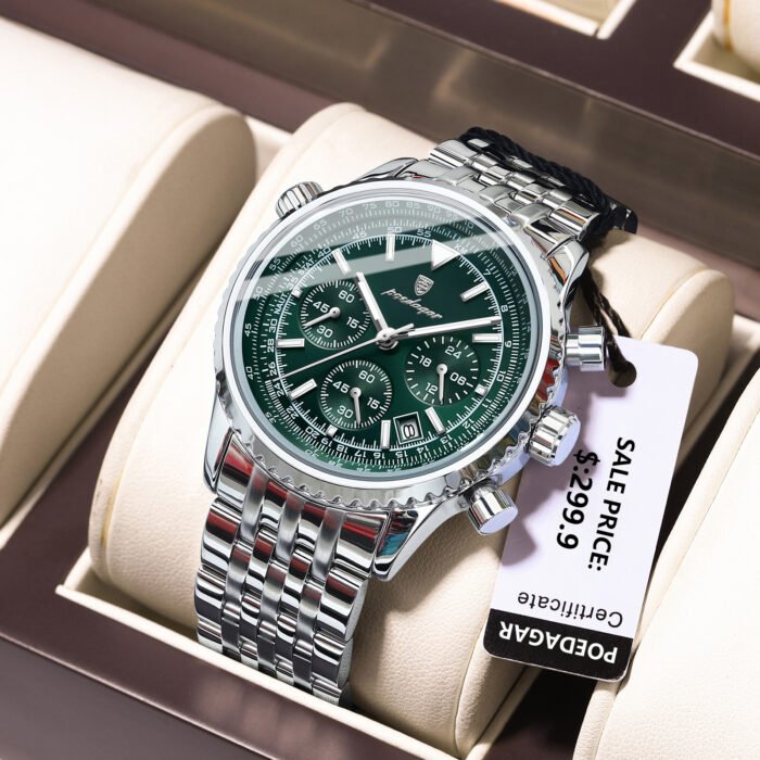 POEDAGAR 960 Luxury Watch for Men Waterproof Luminous Date Chronograph Man Watch Sport Quartz Stainless Steel Men's Watches - Image 2