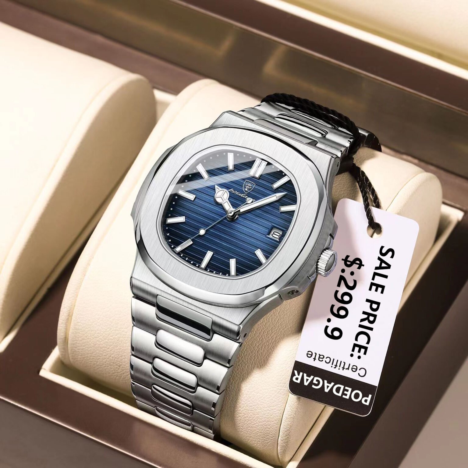 The Electricianz Blue Z - Orologio da uomo con quadrante luminoso a LED, design svizzero, modulo elettrico unico, cassa in acciaio inossidabile da 1,8 cm, cinturino in gomma blu, Blu