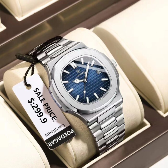 POEDAGAR 613 Top Brand Luxury Brand Man Watch Sports Waterproof Luminous Date Men Wristwatch Square Dial Quartz Men's Watches High Quality Homage Watch - Image 8