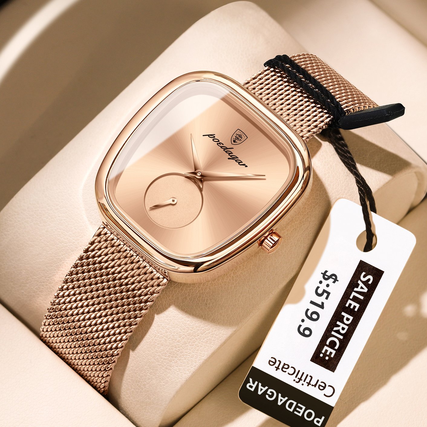 POEDAGAR 783 Luxury Ladies Mesh Watch Waterproof Quartz  display picture 1
