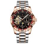 POEDAGAR 1415 Pánské luxusní skeletové Tourbillon automatické hodinky - Voděodolné mechanické náramkové hodinky z nerezové oceli s luminiscenčními ručičkami a dárkovou krabičkou | Nejlepší automatické hodinky do 1000 $