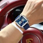 POEDAGAR E109 Luxury Top Man Watch Electronic Square LED Alarm Chronograph Men's Watches Week Date Dual Time Display Men Quartz Clock - Image 6