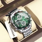 POEDAGAR E108 Luxury LED Men's Watch Dual Time Digital Display Waterproof Date Male Electronic Stainless Steel Watch - Image 10