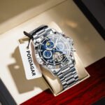 POEDAGAR 1423 Luxury Mechanical Watch for Men Waterproof Luminous Date Week Stainless Steel Hollow Watches Men's Clock - Image 5