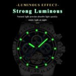 POEDAGAR 1423 Luxury Mechanical Watch for Men Waterproof Luminous Date Week Stainless Steel Hollow Watches Men's Clock - Image 7