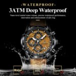 POEDAGAR 692 Fashion Men's Luxury-Inspired Watch Genuine Leather Strap Quartz Date Display Waterproof Luminous Chronograph Business Casual Male Clock - Image 4