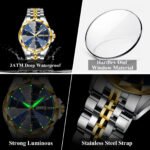 POEDAGAR 674 Luxury Watch For Man Stainless Steel Date Week Quartz Men Clock Waterproof Luminous Military High Quality Men's Watches - Image 6
