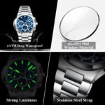 POEDAGAR 834 Best Luxury Man Quartz Watch Nice Square Watch For Men Waterproof Luminous Date Stainless Steel Men's Watches Sports Fitness Clock Homage Watch reloj - Image 6
