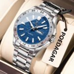 POEDAGAR 683 Luxury Watch For Man Stainless Steel Date Week Quartz Men Clock Waterproof Luminous Military High Quality Men's Watches - Image 3