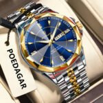 POEDAGAR 674 Luxury Watch For Man Stainless Steel Date Week Quartz Men Clock Waterproof Luminous Military High Quality Men's Watches - Image 3