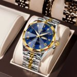 POEDAGAR 698 Fashion Luxury Men Watch Top Original Waterproof Luminous Date Week Man Wristwatch Stainless Steel Quartz Men's Watches - Image 2