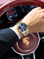 POEDAGAR 698 Fashion Luxury Men Watch Top Original Waterproof Luminous Date Week Man Wristwatch Stainless Steel Quartz Men's Watches - Image 11