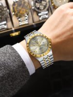 POEDAGAR 675 Fashion Business Men's Watch Luminous Waterproof Week Date Luxury Man Wristwatch Stainless Steel Quartz Watches For Men - Image 3