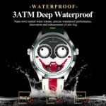 POEDAGAR 676 Clown Halloween Style Top Original Watch For Man Luxury High Quality Waterproof Man Wristwatch Quartz Leather Men's Sports Watches Male Reloj - Image 9