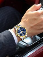 POEDAGAR 698 Fashion Luxury Men Watch Top Original Waterproof Luminous Date Week Man Wristwatch Stainless Steel Quartz Men's Watches - Image 14