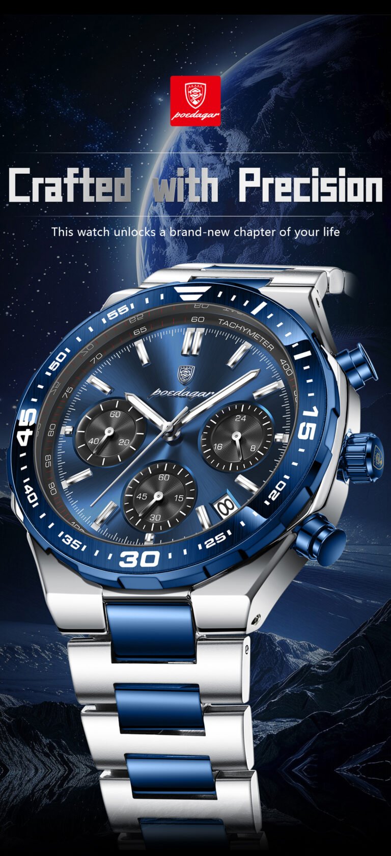 POEDAGAR 697 Top Luxury Man Wristwatch Date Waterproof Luminous ...