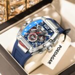 POEDAGAR 9051  Luxury Watches For Men Sport Casual Waterproof Luminous Date Man Wristwatch Chronograph Quartz Silicone Men Watch Reloj - Image 2