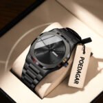 POEDAGAR 830 Fashion High Quality Men Clock Date Week Waterproof Watch For Man Quartz Stainless Steel Luxury Men's Watches Reloj - Image 4