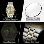 POEDAGAR 675 Fashion Business Men's Watch Luminous Waterproof Week Date Luxury Man Wristwatch Stainless Steel Quartz Watches For Men - Image 6