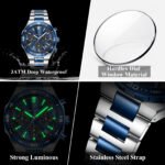 POEDAGAR 697 Top Luxury Man Wristwatch Date Waterproof Luminous Chronograph Watch For Men Stainless Steel Men's Quartz Watches Reloj - Image 6