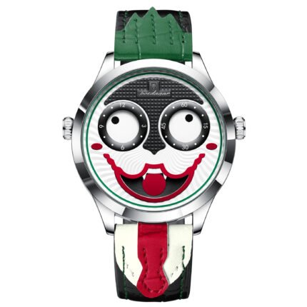 POEDAGAR 676 Clown Halloween Style Top Original Watch For Man Luxury High Quality Waterproof Man Wristwatch Quartz Leather Men's Sports Watches Male Reloj