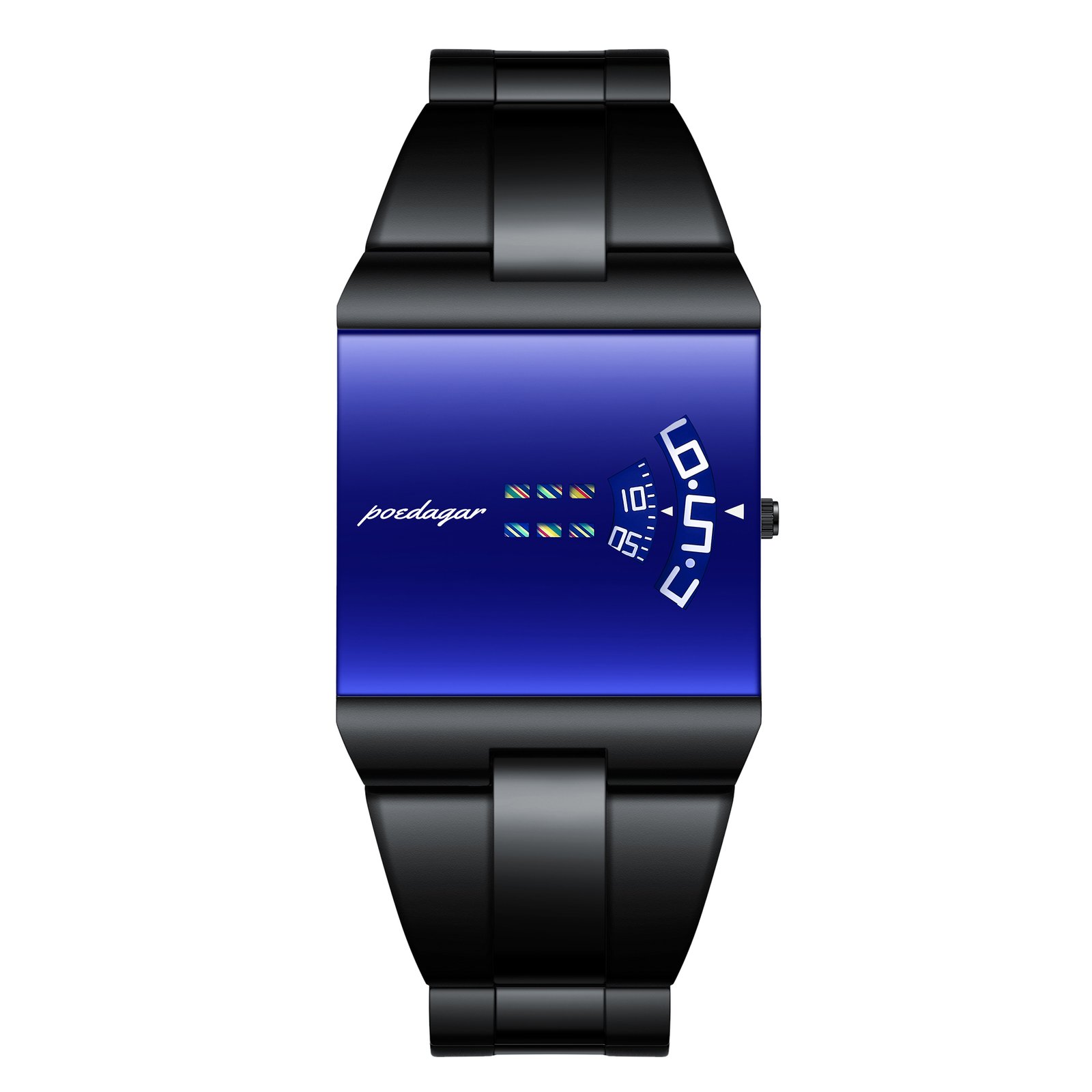 黑壳蓝面 POEDAGAR 857 Top Rectangle Original Men Watch Waterproof Fashion Man Wristwatch Stainless Steel Quartz Sport Men's Watches - Image 1