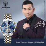 POEDAGAR 1422 Luxus-Herrenuhr, modisch, wasserdicht, hohles Tourbillon, Automatik, mechanisch, Edelstahl – Bild 4