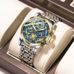 POEDAGAR 984 Fashion Business Men's Watch Luminous Waterproof Week Date Luxury Man Wristwatch Stainless Steel Quartz Watches For Men - Image 2